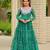 Green festive wear designer faux georgette embroidery thread work with real mirror work readymade suit