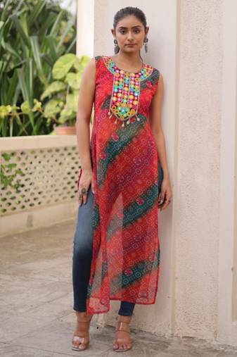 Multi festive wear designer georgette  readymade suit