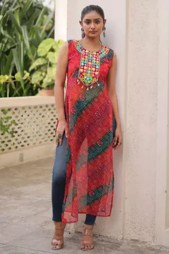 Multi festive wear designer georgette  readymade suit