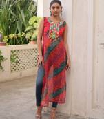 Multi festive wear designer georgette  readymade suit