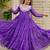 Purple festive wear designer faux georgette embroidery thread work with real mirror work readymade suit
