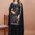 Black festive wear designer fox georgette sequence embroidery work readymade suit