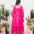 Pink festive wear designer pure heavy chinnon silk  readymade suit