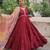 Maroon festive wear designer roman mirror lace & dori jal lace work readymade suit