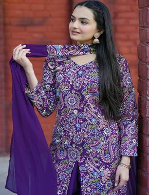 Multi festive wear designer tapeta silk sequence embroidery work and real mirror work  readymade suit 4