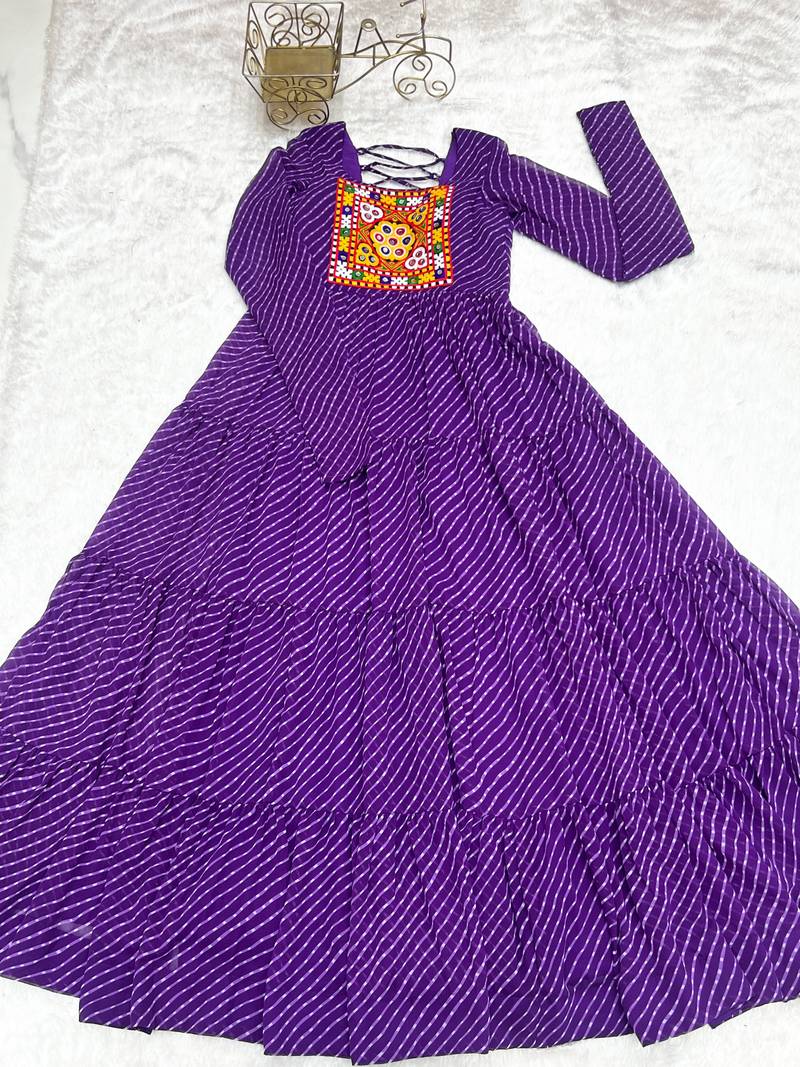 Purple festive wear designer heavy pure soft fox georgette  readymade suit