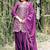 Wine festive wear designer chinon sequence embroidery work readymade suit