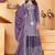 Purple festive wear designer chinon sequence embroidery work readymade suit