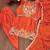 Orange festive wear designer chinon coding sequence embroidery work readymade suit