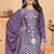 Purple festive wear designer chinon sequence embroidery work readymade suit