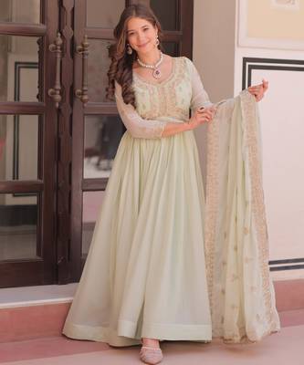 Pista festive wear designer star georgette sequence multi embroidered work readymade suit 1