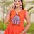 Orange festive wear designer faux georgette embroidery thread work with real mirror work readymade suit