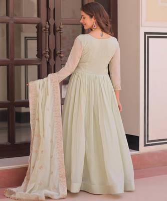 Pista festive wear designer star georgette sequence multi embroidered work readymade suit 3