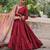 Maroon festive wear designer roman mirror lace & dori jal lace work readymade suit