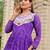 Purple festive wear designer faux georgette embroidery thread work with real mirror work readymade suit