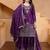 Purple festive wear designer chinon sequence embroidery work readymade suit