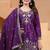 Purple festive wear designer chinon sequence embroidery work readymade suit