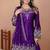 Purple festive wear designer chinon coding sequence embroidery work & rivet moti work  readymade suit
