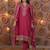 Pink festive wear designer chinon multi sequence embroidery work readymade suit
