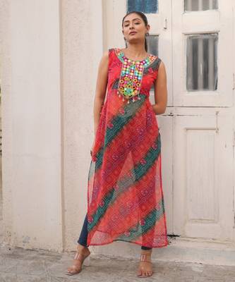 Multi festive wear designer georgette  readymade suit 2