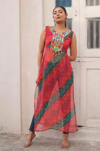 Multi festive wear designer georgette  readymade suit