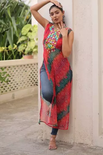 Multi festive wear designer georgette  readymade suit