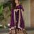 Purple festive wear designer faux blooming georgette zari & sequins embroidered work readymade suit