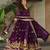 Purple festive wear designer faux blooming georgette zari & sequins embroidered work readymade suit