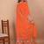 Orange festive wear designer chinon coding sequence embroidery work readymade suit
