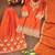 Orange festive wear designer chinon coding sequence embroidery work readymade suit