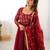 Maroon festive wear designer crunchy silk embroidery work readymade suit