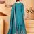 Teal festive wear designer natural crepe sequence embroidery work readymade suit