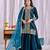 Teal festive wear designer pure heavy viscose velvet heavy embroidery sequence work readymade suit