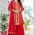 Red festive wear designer fox georgette mirror with thread with bids look embroidery work readymade suit