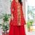 Red festive wear designer fox georgette mirror with thread with bids look embroidery work readymade suit