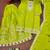Parrot green festive wear designer chinon coding sequence embroidery work readymade suit