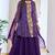 Purple festive wear designer fox georgette mirror with thread with bids look embroidery work readymade suit