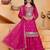 Rani pink festive wear designer chinon  readymade suit
