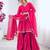 Pink festive wear designer mal chanderi real mirror with handwork readymade suit