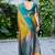 Teal & mustard gold zari woven banarasi silk saree traditional party wear with blouse