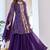 Purple festive wear designer fox georgette mirror with thread with bids look embroidery work readymade suit