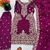 Purple festive wear designer pure gmy silk heavy embroidery sequence work readymade suit