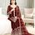Maroon festive wear designer pure fendy silk sequence work readymade suit