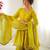 Yellow festive wear designer mal chanderi real mirror with handwork readymade suit