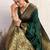 Green woven, self design, embellished pure silk banarasi saree with blouse