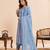 Women's sky blue printed straight kurta pant dupatta set