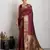 Maroon woven, self design, embellished pure silk banarasi saree with blouse
