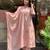 Women's peach embroidered chanderi straight kurta pant set with dupatta