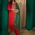 Women's red silk embroidered straight kurta pant set with dupatta