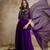 Women's purple chinon embroidered anarkali style gown with dupatta